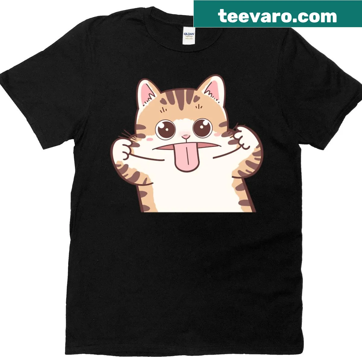 Whimsical cat graphic with playful text — on a men's t-shirt