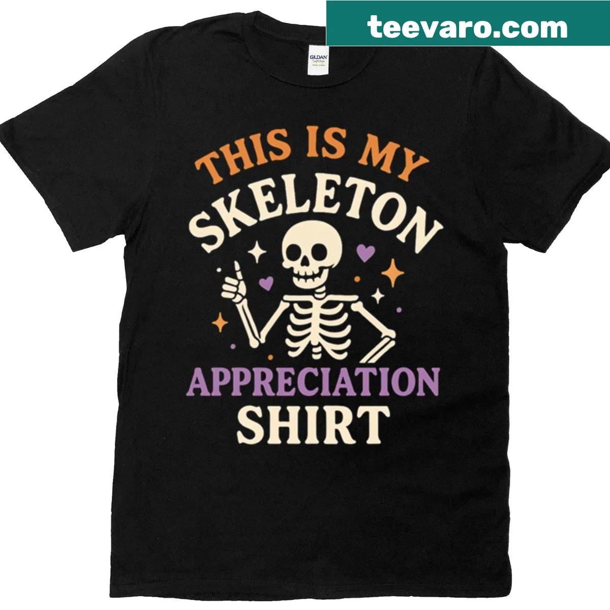 Funny skeleton graphic for Halloween — on a men's t-shirt