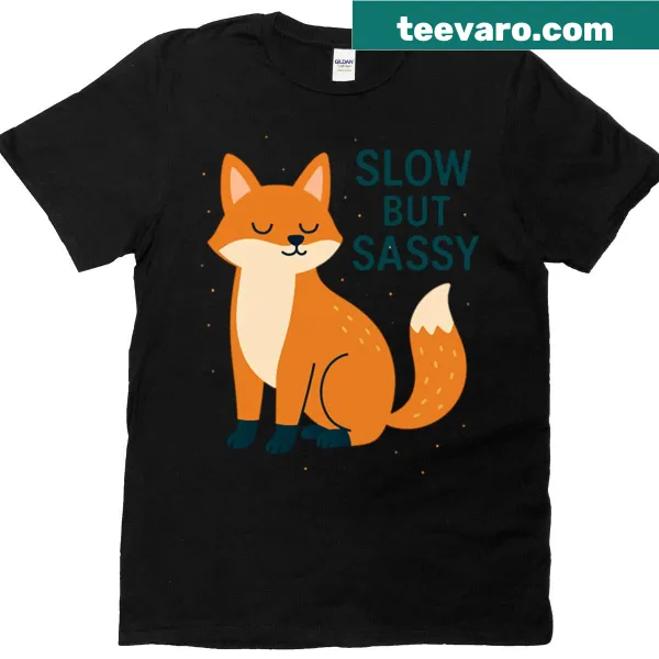 Cute oversized t-shirt with a sassy fox illustration and quote
