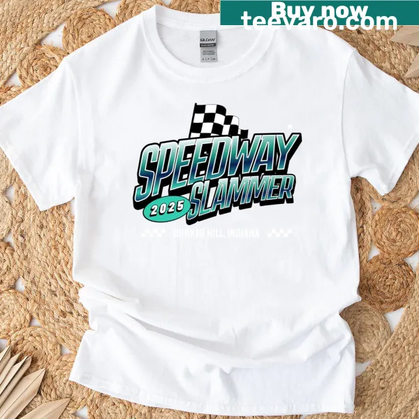 Bold typography design for Speedway Slammer featuring Bunker Hill, Indiana