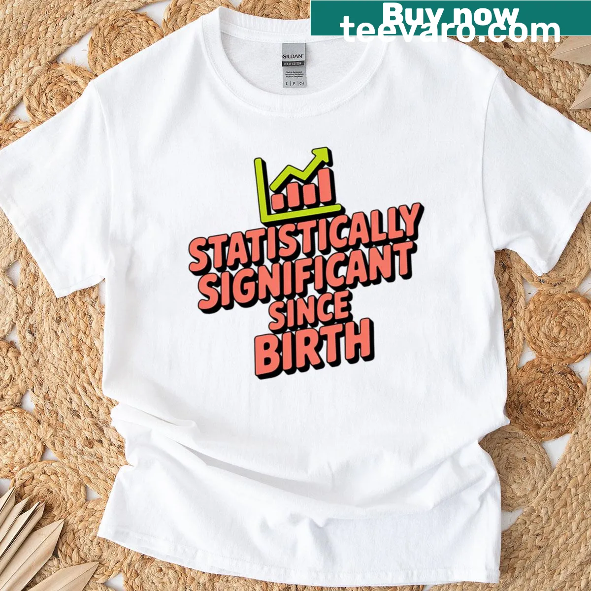 Funny T-shirt with a humorous data and statistics design — on a men's t-shirt