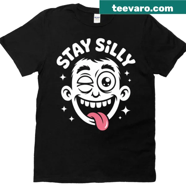Oversized T-shirt with text 'Stay Silly'