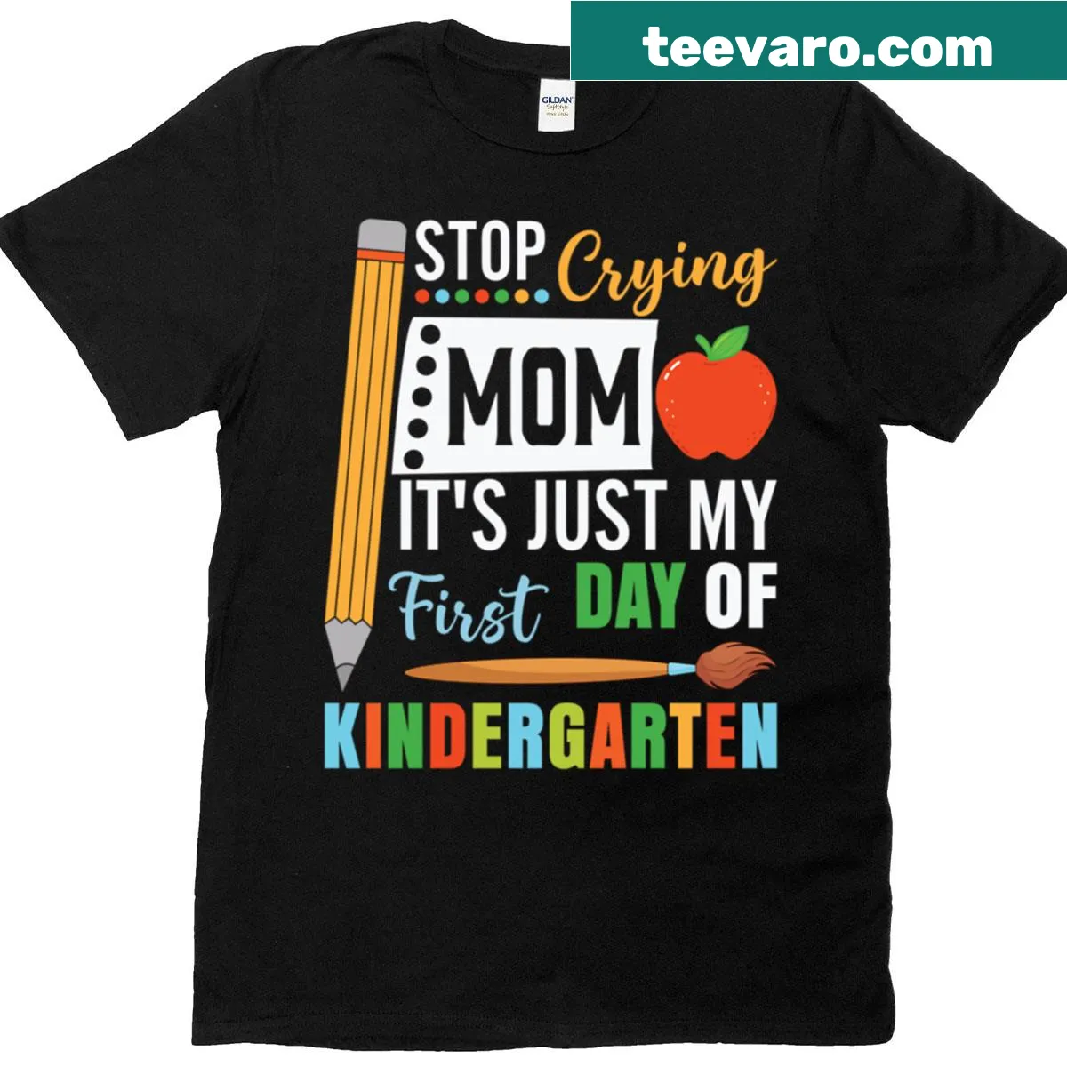 Funny kindergarten first day t-shirt for moms — on a men's t-shirt