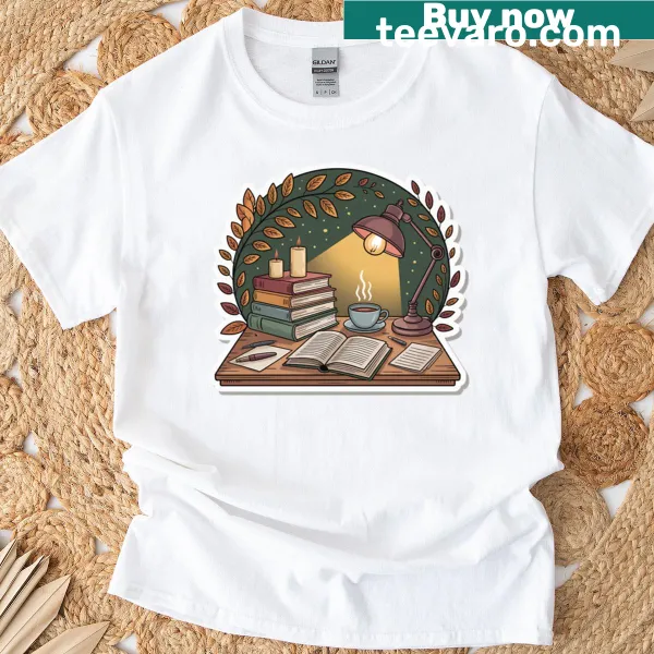 Charming T-shirt representing the study aesthetic for learners