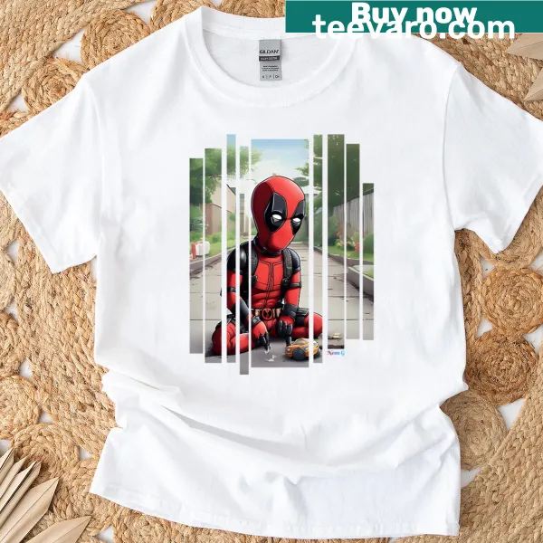 Comic-inspired t-shirt featuring a playful superhero design
