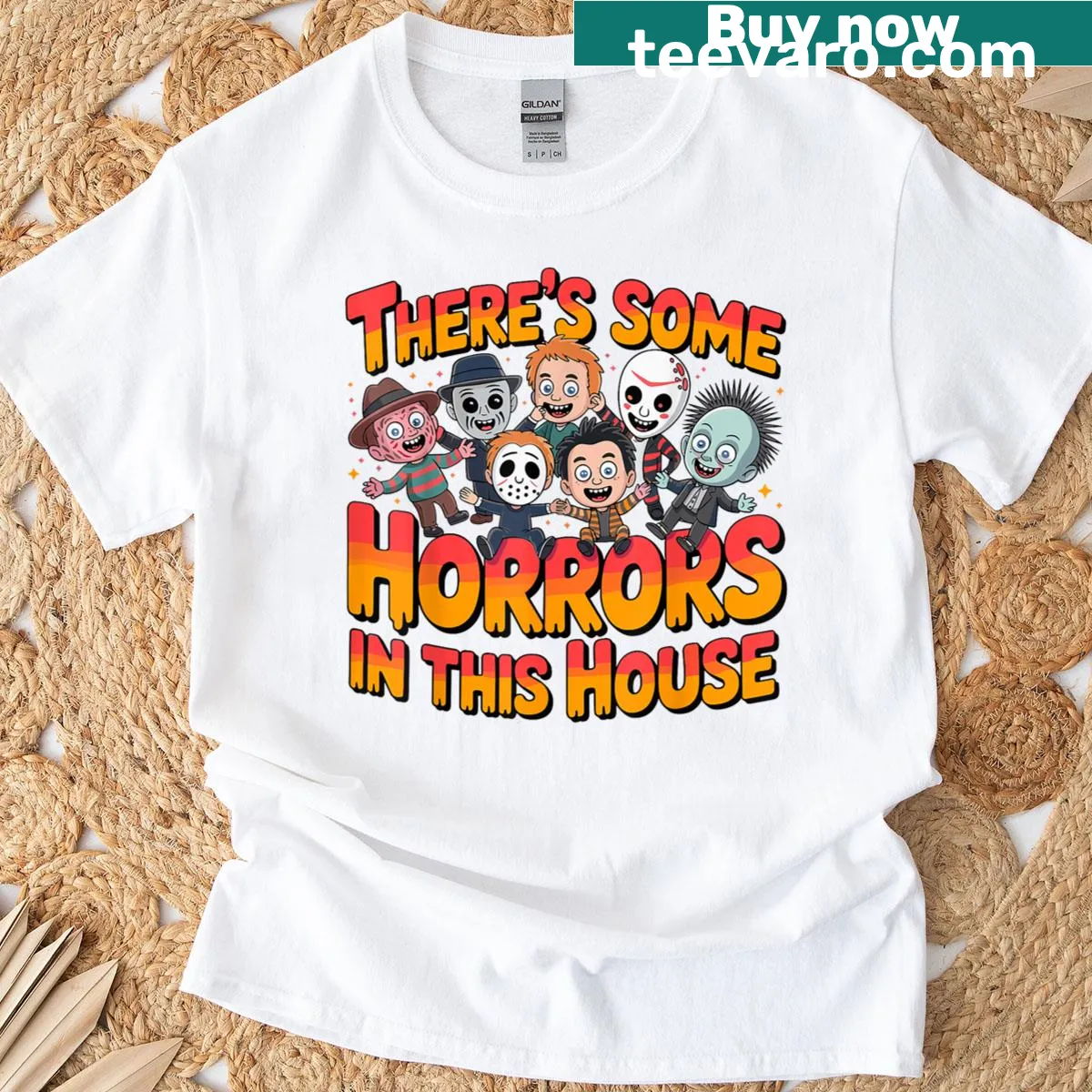 Funny horror-themed tee with spooky character design — on a men's t-shirt