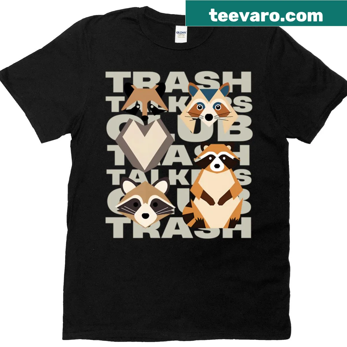 Funny T-shirt with raccoon and fox illustration — on a men's t-shirt