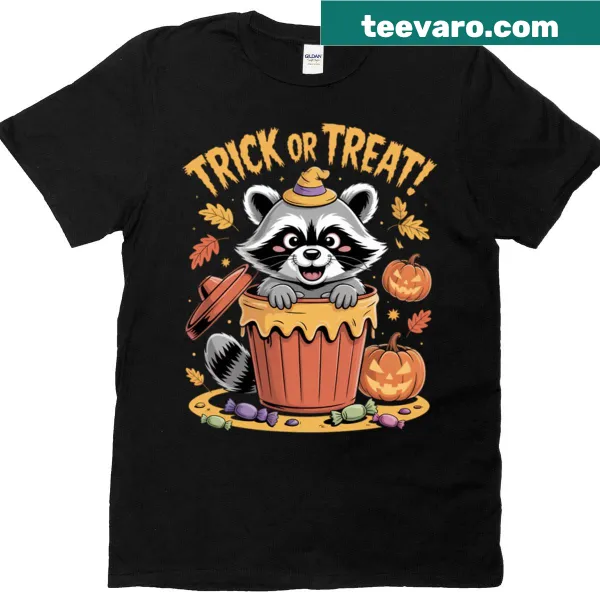 Funny Halloween T-shirt with trick or trash phrase