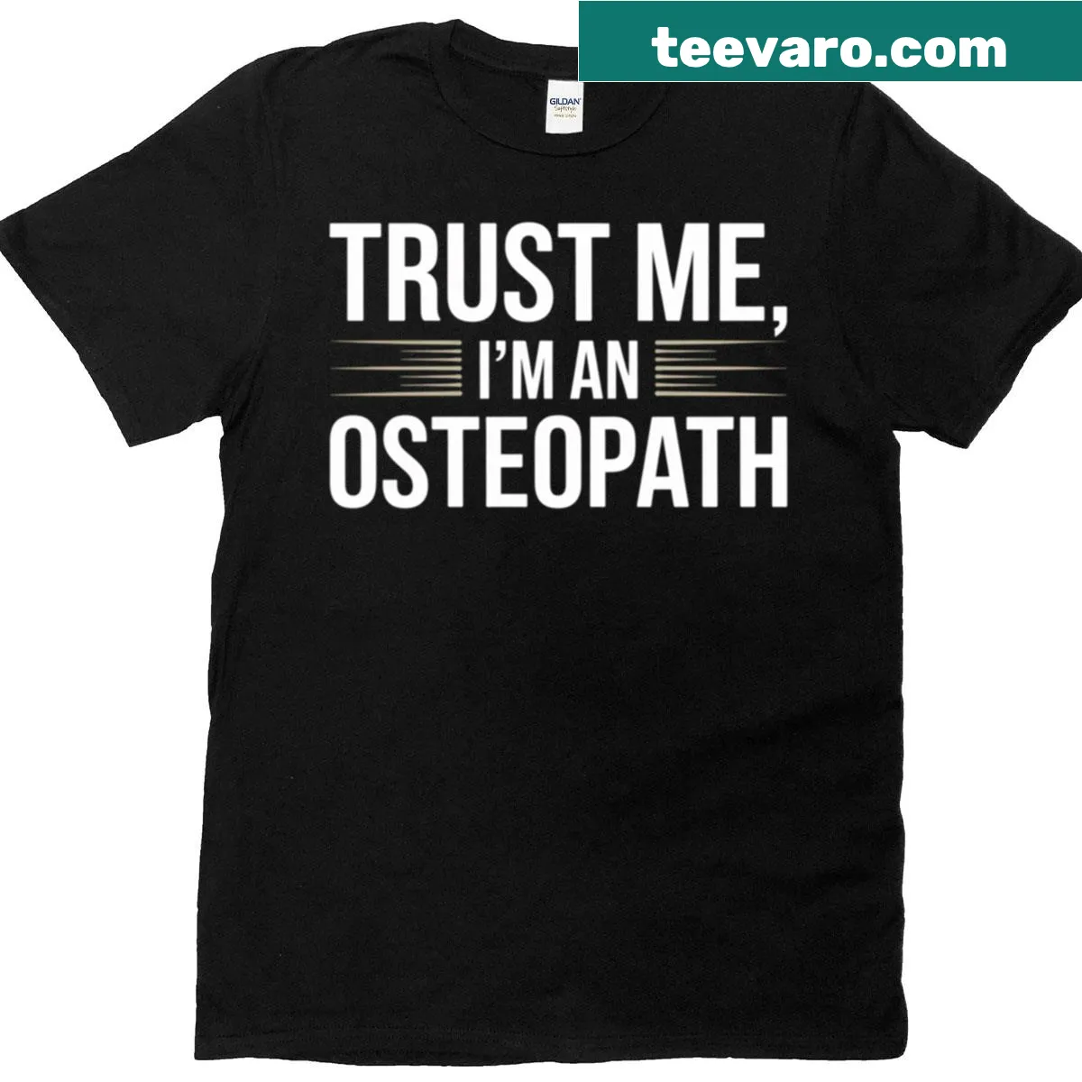 Professional 'Trust Me I'm An Osteopath' T-shirt design — on a men's t-shirt