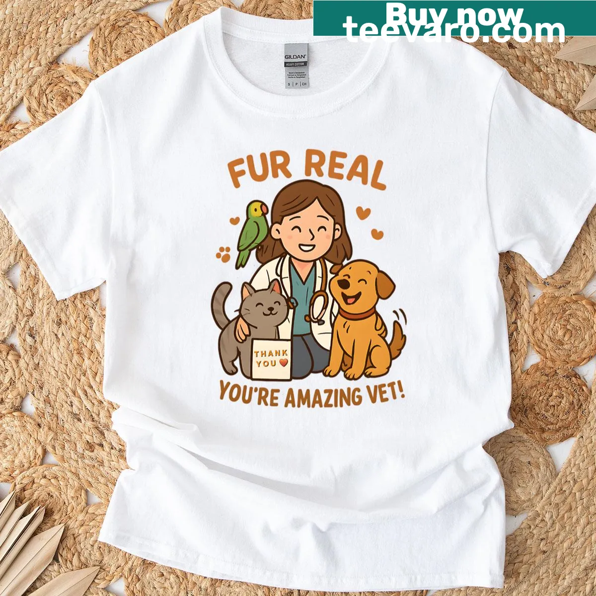 Vet Life oversized t-shirt with encouraging text — on a men's t-shirt