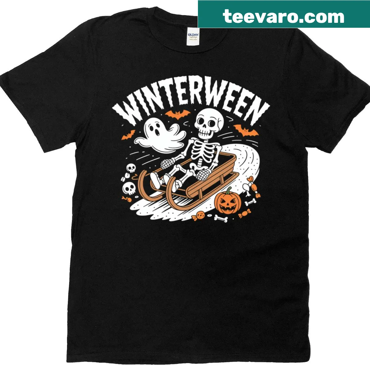 Funny Thanksgiving t-shirt with text: Gobble Turkey Trot — on a men's t-shirt