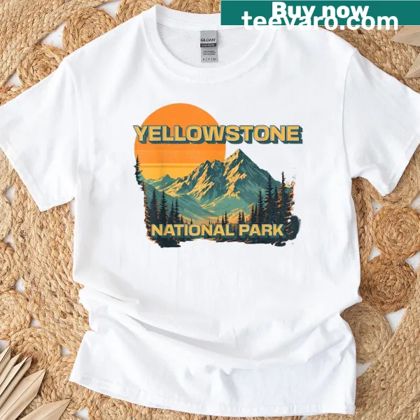 T-shirt featuring artwork inspired by Yellowstone National Park
