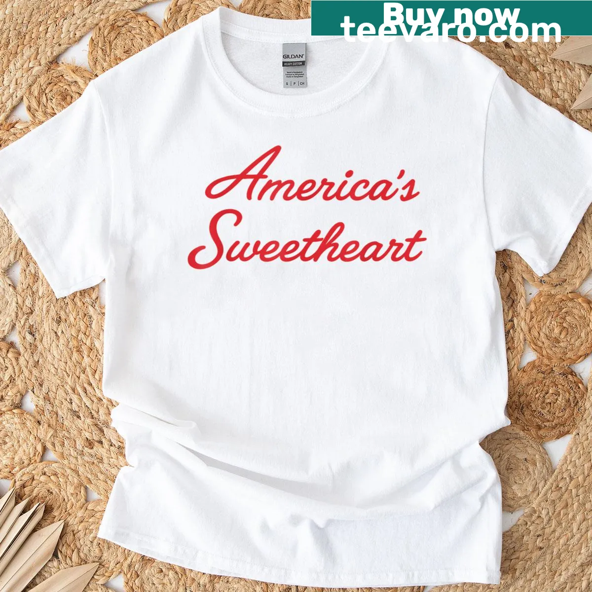 Vintage-style T-shirt with retro USA charm design — on a men's t-shirt