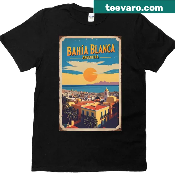 Vintage T-shirt showcasing Bahia Blanca Argentina travel design