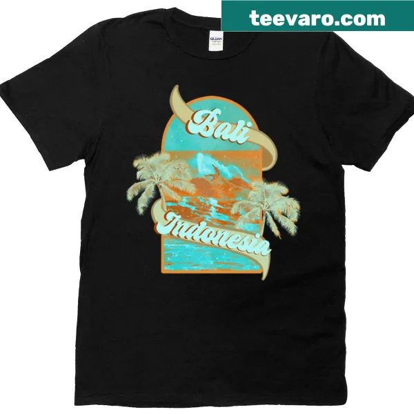 Retro Bali surf poster design t-shirt