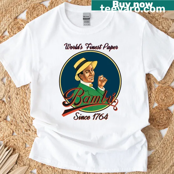 Illustrated T-shirt featuring a vintage bamboo advertisement