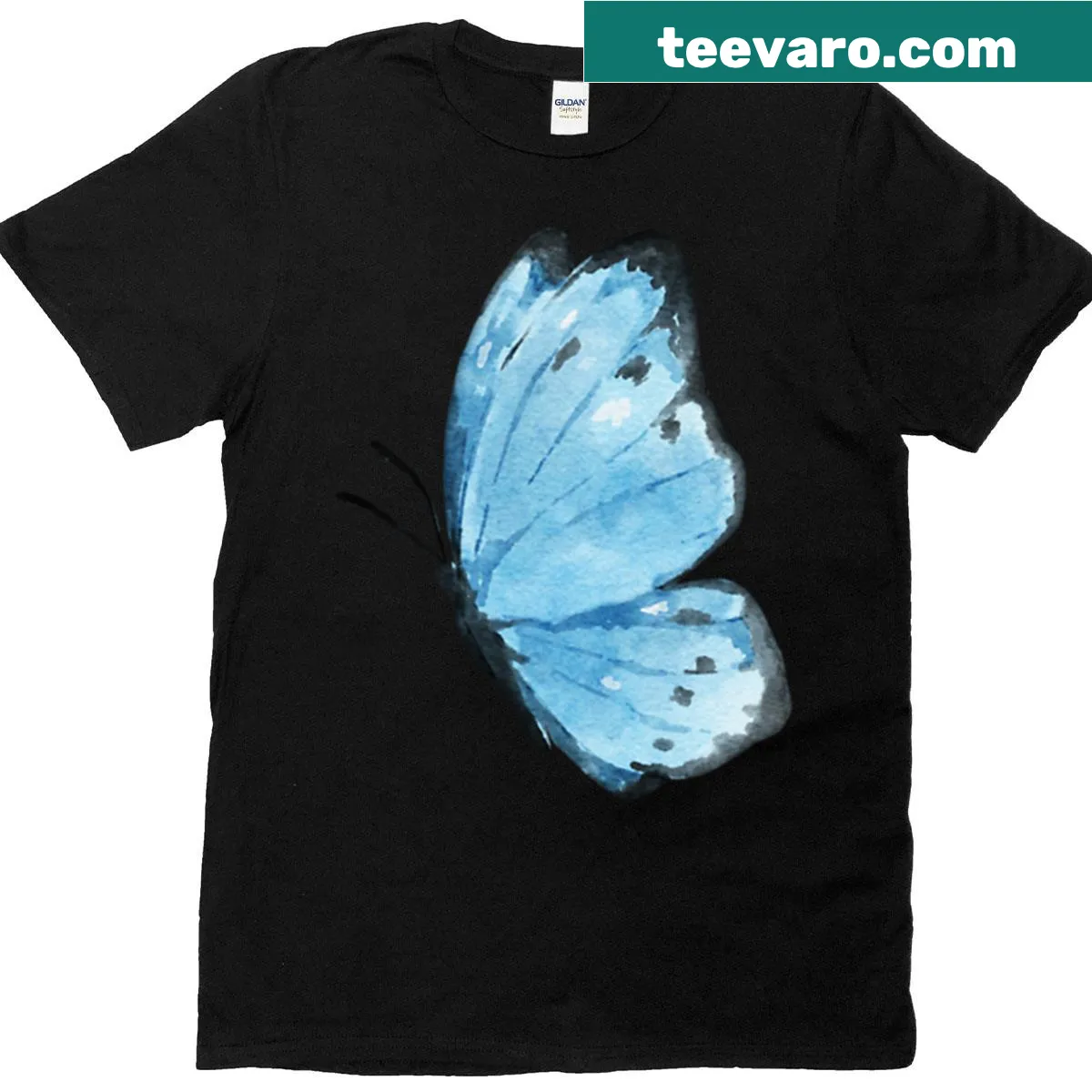 Nature-inspired T-shirt featuring an elegant butterfly illustration — on a men's t-shirt