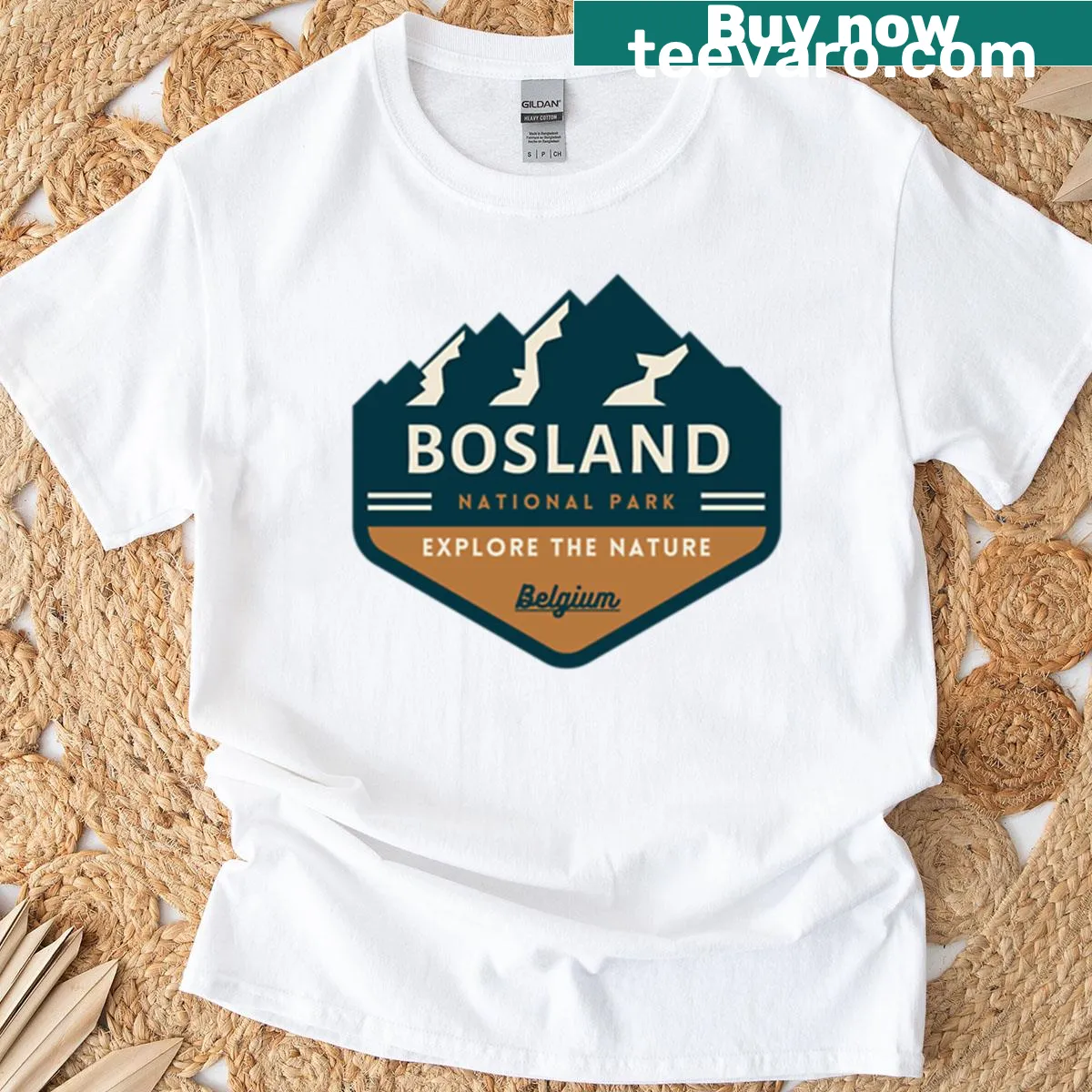 T-shirt featuring Bosland National Park scenic design — on a men's t-shirt