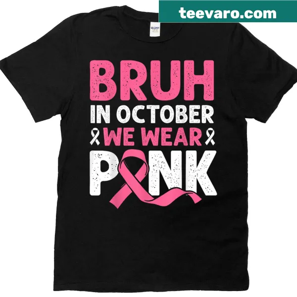 Cartoon t-shirt for kids supporting breast cancer awareness in pink