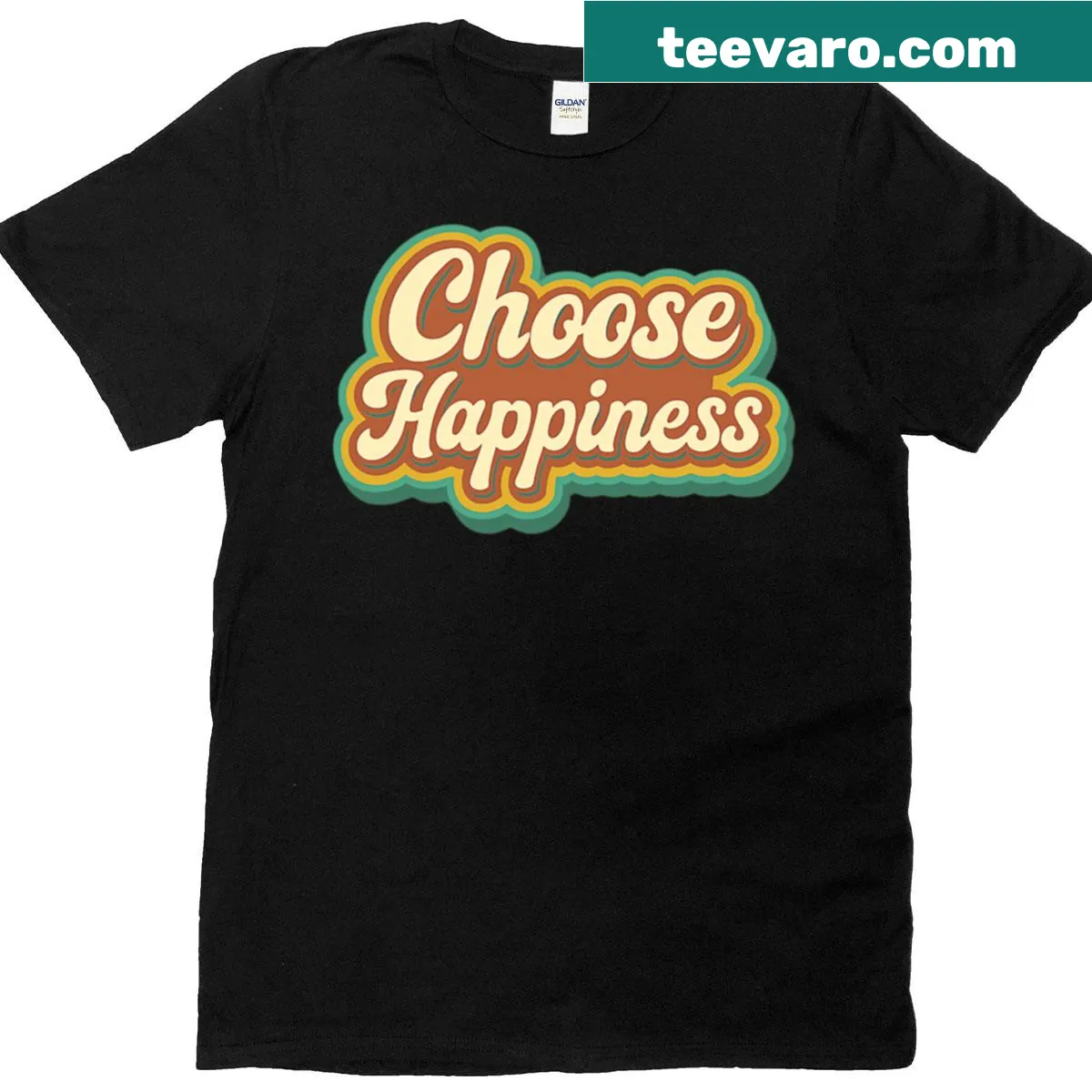 Retro oversized t-shirt with a Choose Happiness design — on a men's t-shirt