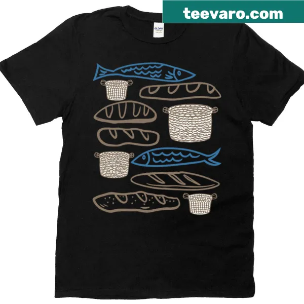 Boho-style T-shirt featuring a whimsical depiction of Jesus.