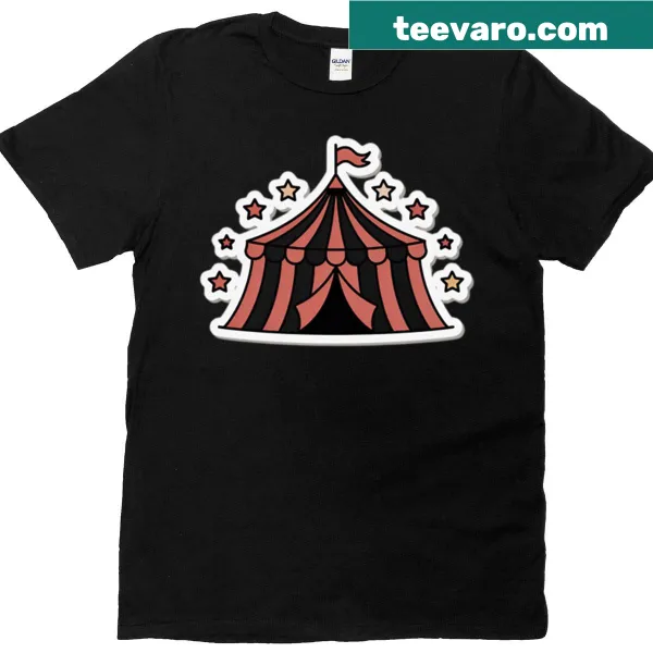 Vintage-style circus illustration on a t-shirt