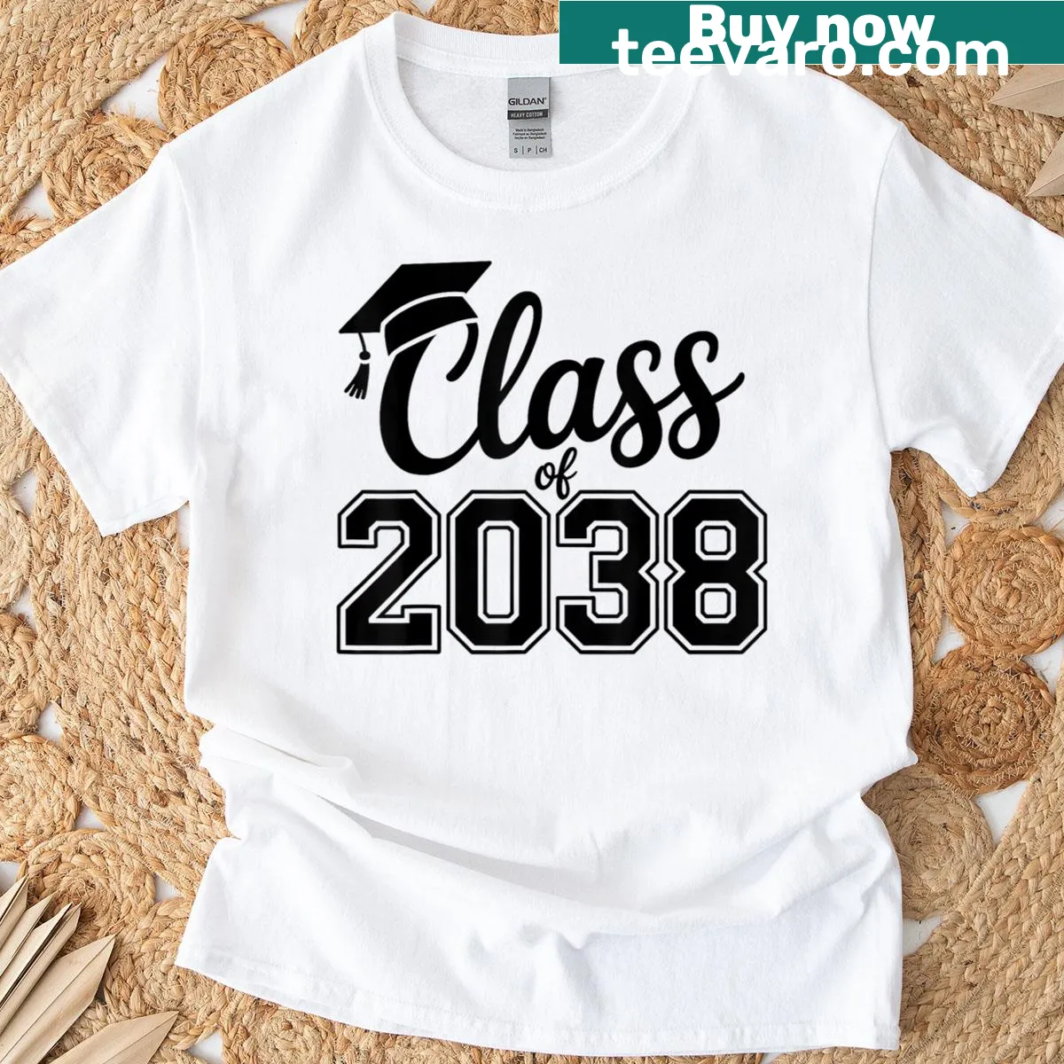 Kids T-shirt for Class of 2038 celebrating kindergarten — on a men's t-shirt