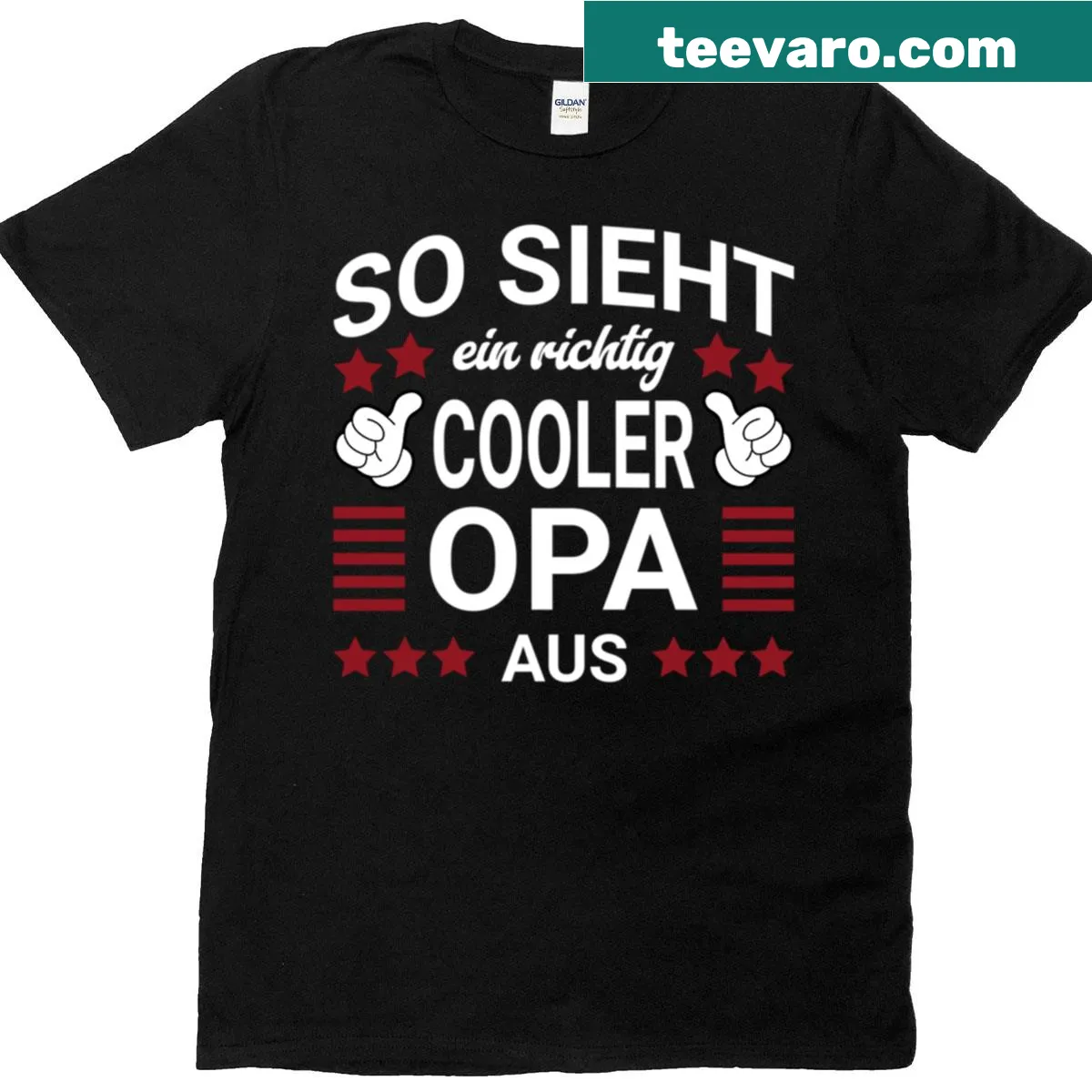 Oversized t-shirt with a thumbs-up graphic for grandpas — on a men's t-shirt