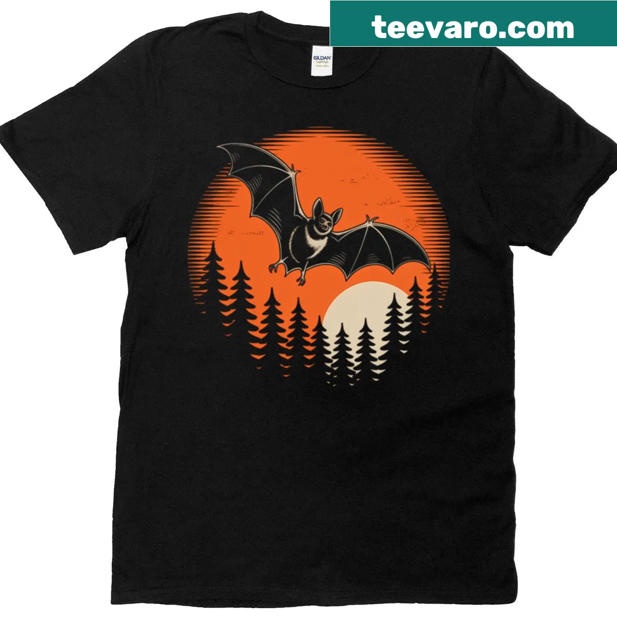 Retro-inspired T-shirt with nostalgic 90s bats design — on a men's t-shirt