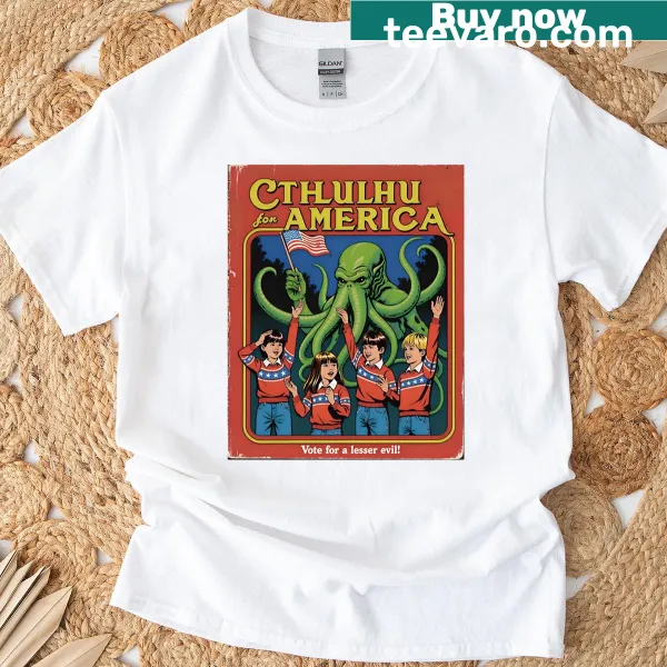 Oversized T-shirt with 'Cthulhu For America' text