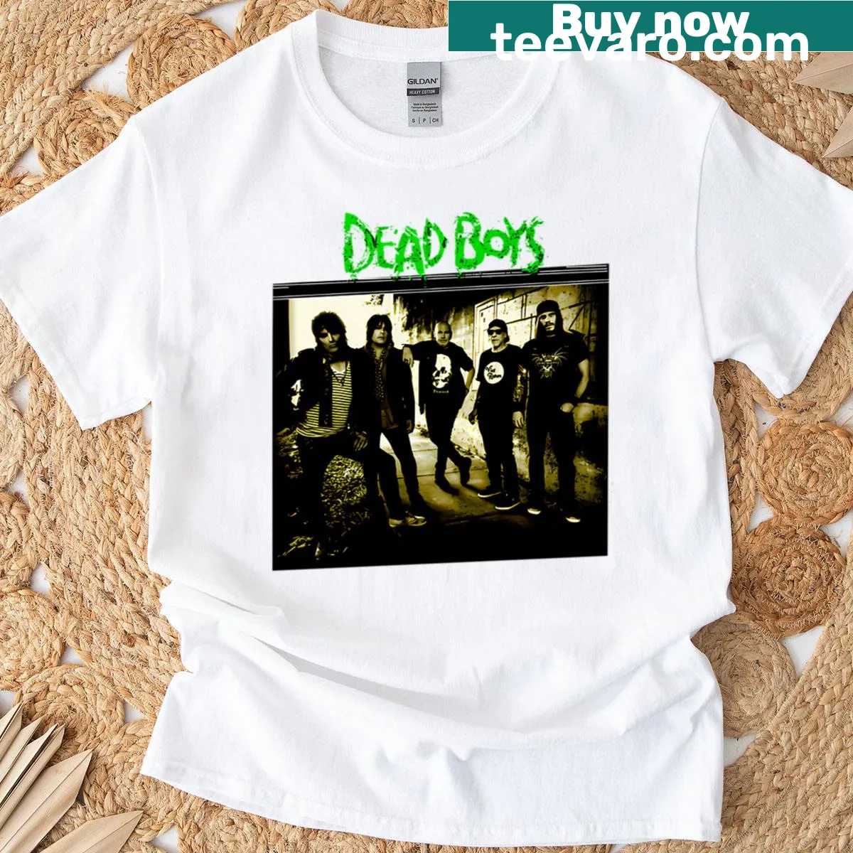 Vintage-style T-shirt with the name Deads Boys Band — on a men's t-shirt