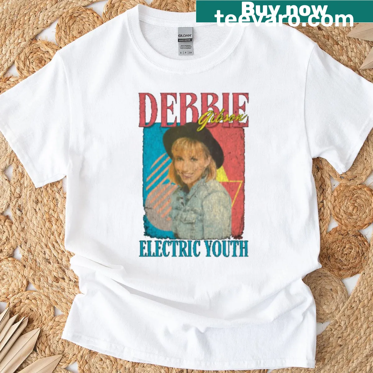 Vintage Debbie Gibson Electric Youth graphic on a t-shirt — on a men's t-shirt