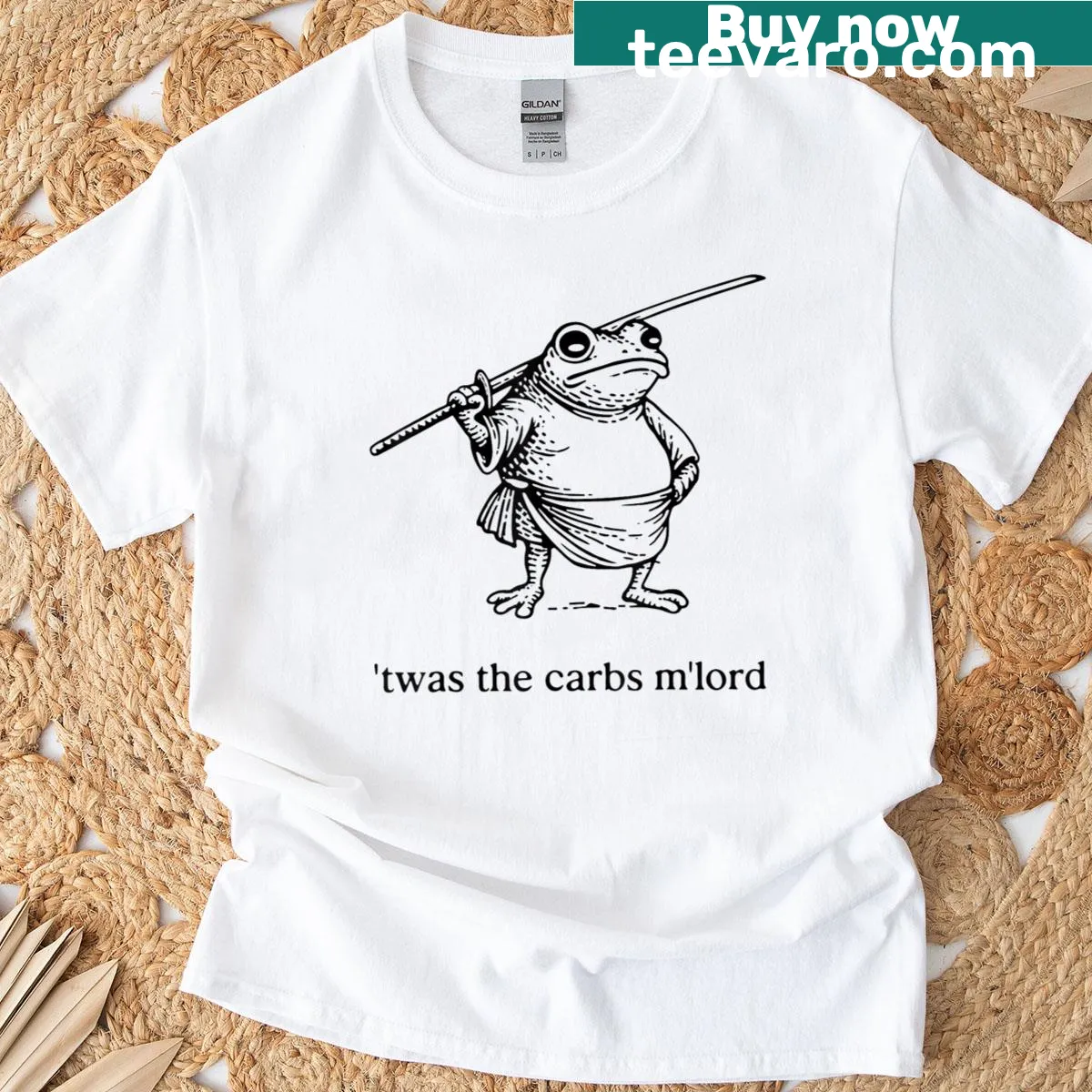 Funny Halloween t-shirt featuring a frog meme design — on a men's t-shirt