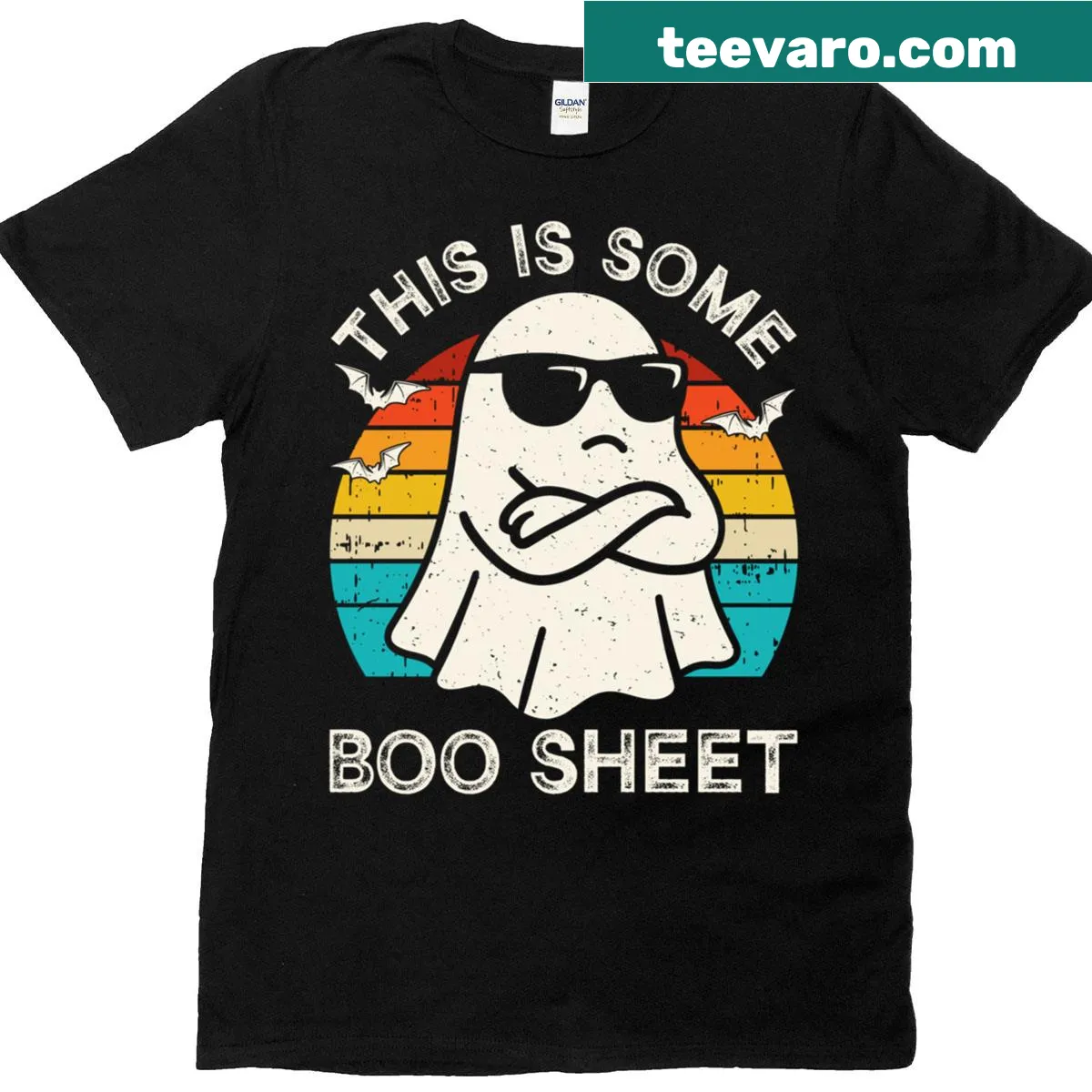 Funny Halloween shirt with ghost-themed humor — on a men's t-shirt