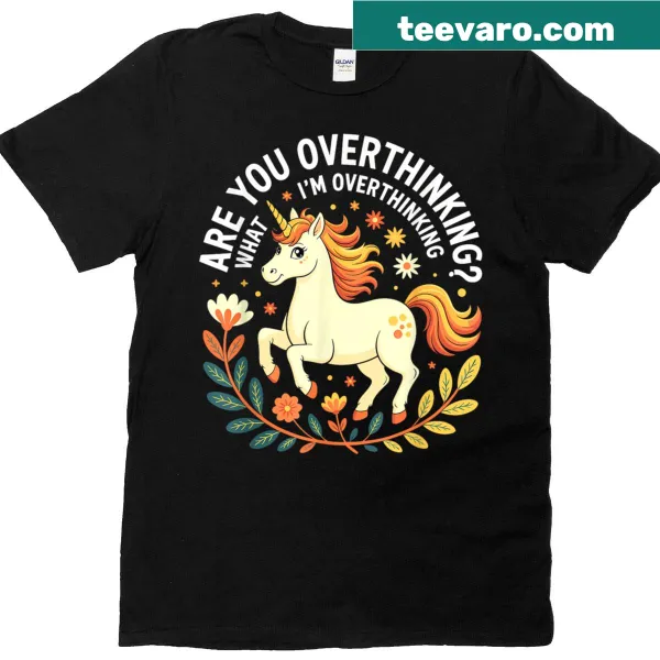 Cute unicorn t-shirt featuring an anxiety quote in bold text.