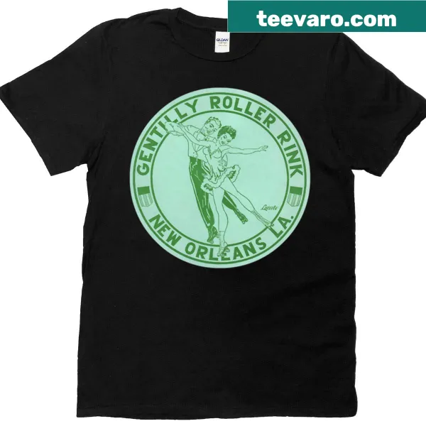 Gentilly Roller Rink illustration T-shirt celebrating skating culture