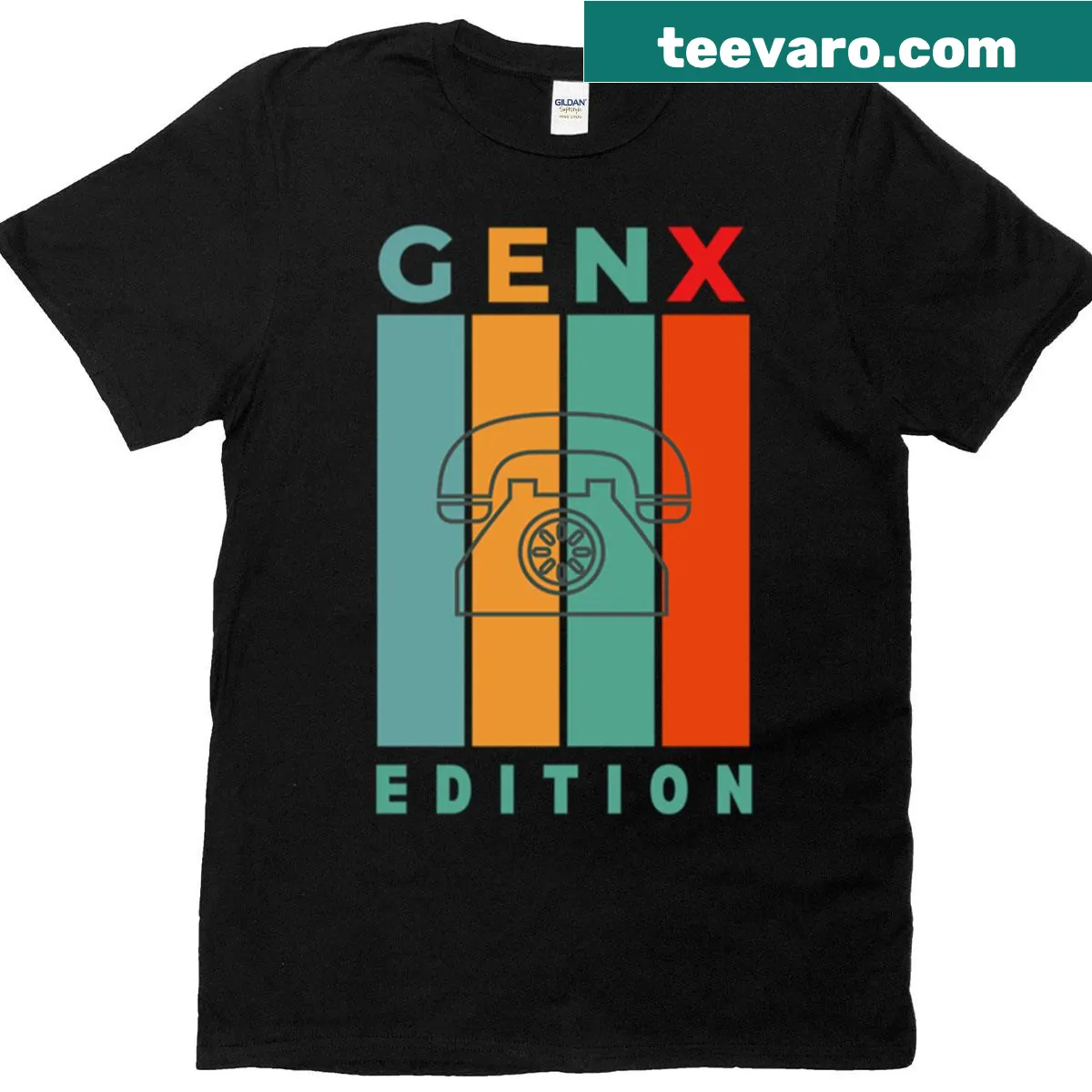 Oversized T-shirt featuring a vintage phone design — on a men's t-shirt