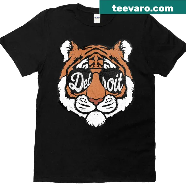 Oversized t-shirt featuring a grunge Detroit baseball design