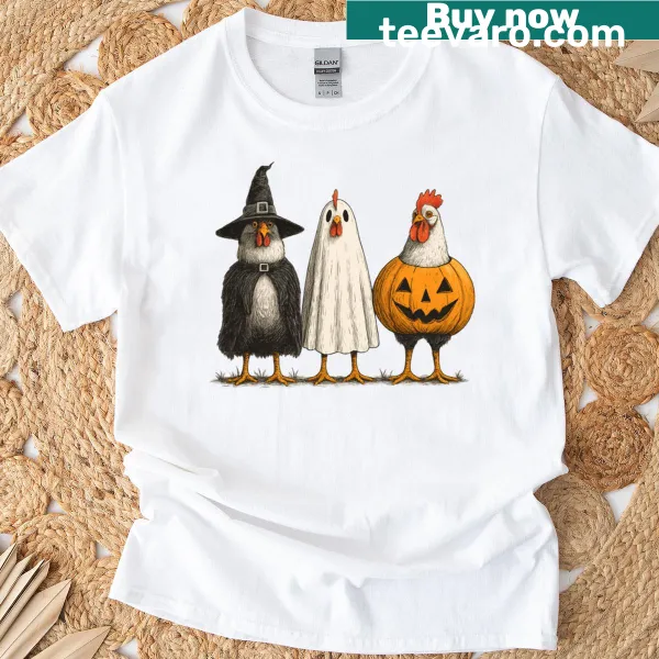 Funny Halloween chicken skeleton t-shirt with 'Chick Or Treat' text