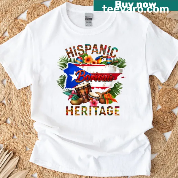 Puerto Rican flag and tree roots design celebrating heritage