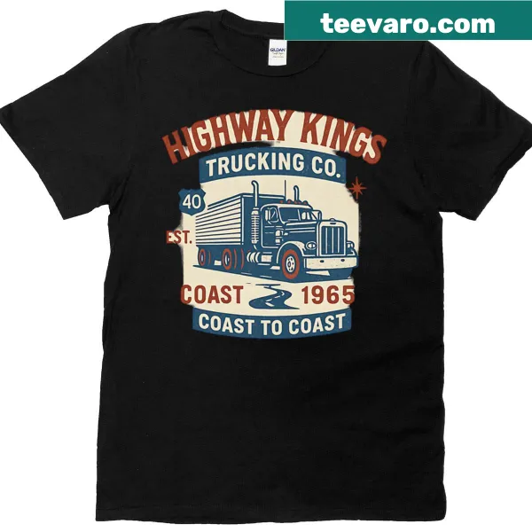 Vintage T-shirt with trucking co design featuring coast-to-coast theme