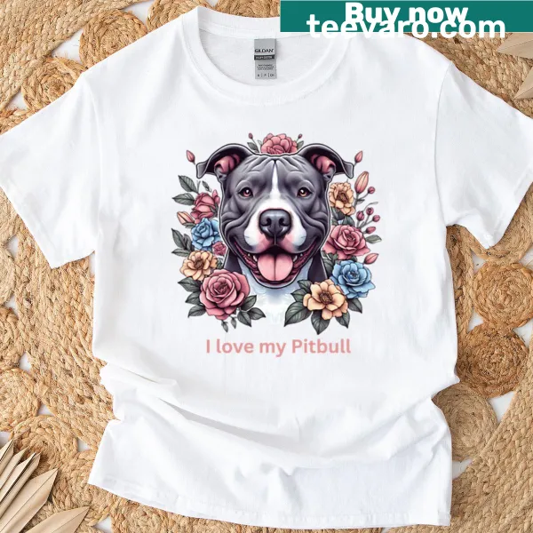 Heartfelt t-shirt expressing love for pitbulls with bold text