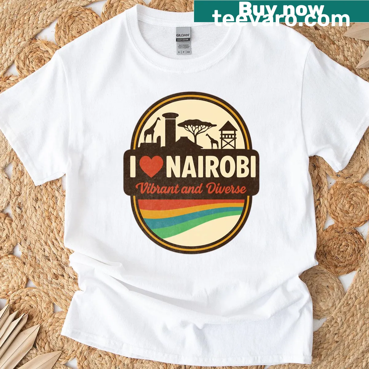 Heartfelt 'I Love Nairobi' design on a t-shirt — on a men's t-shirt