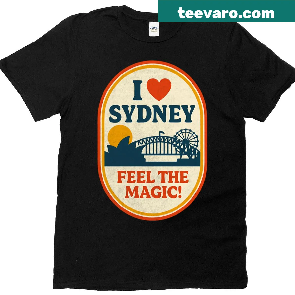 T-shirt featuring the phrase 'I Love Sydney' in a charming design — on a men's t-shirt
