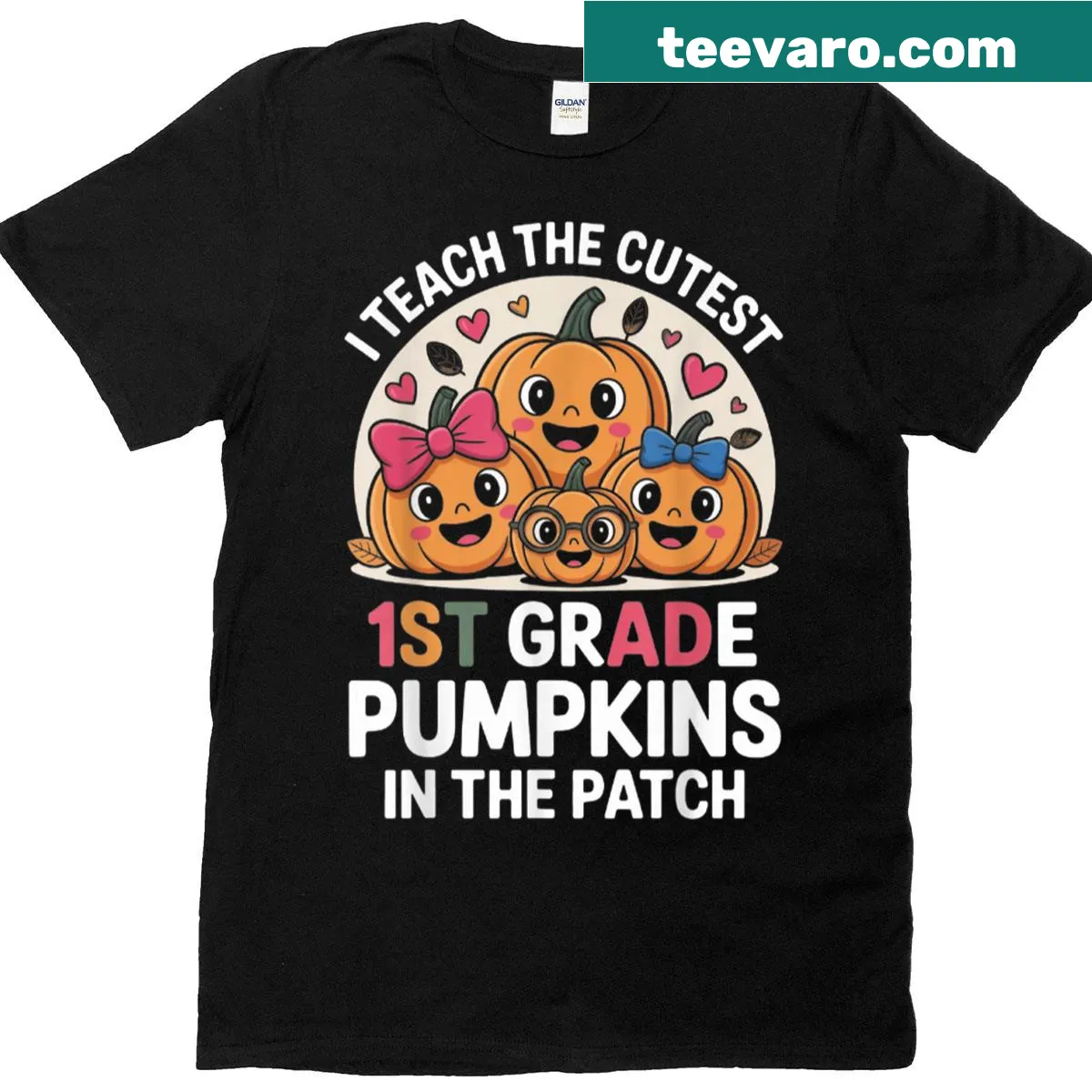 Thanksgiving teacher shirt featuring cute pumpkins and humorous text — on a men's t-shirt