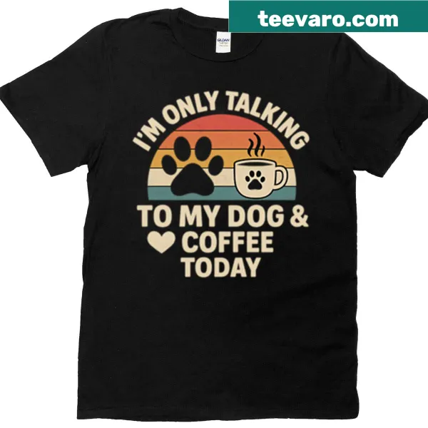 Funny retro tee declaring preference for dog conversations