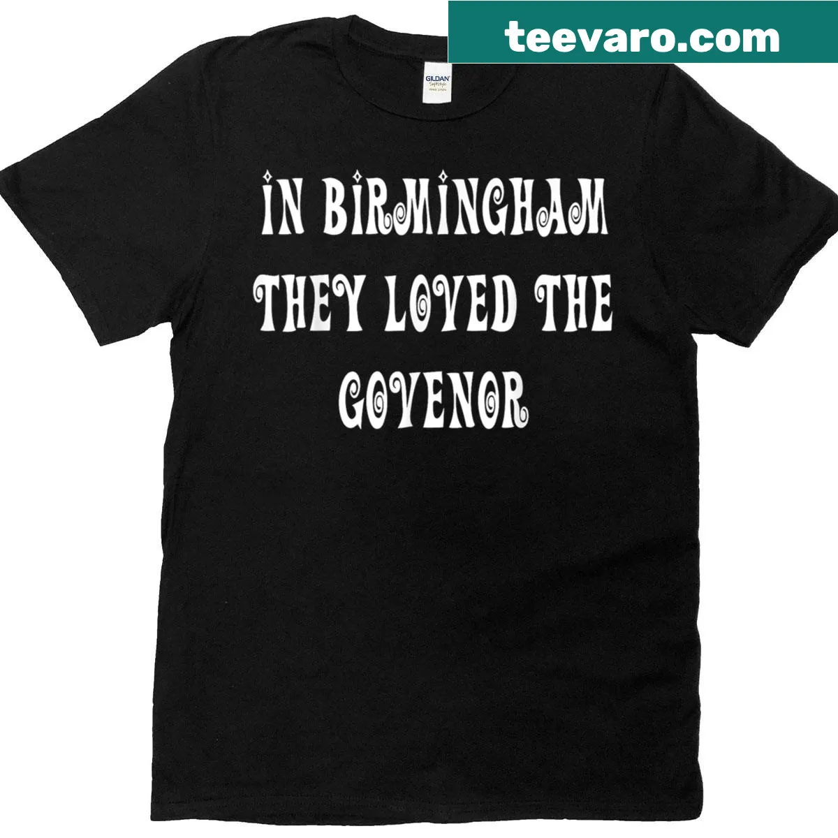 Artistic representation of the governor on a T-shirt celebrating Birmingham. — on a men's t-shirt