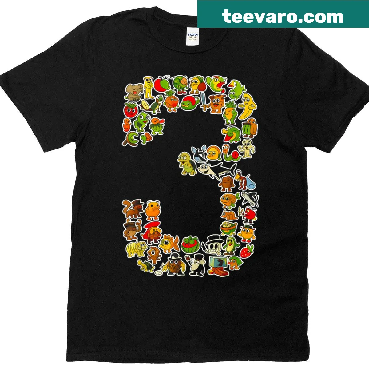 T-shirt for kids featuring 90s brainrot characters for a birthday — on a men's t-shirt