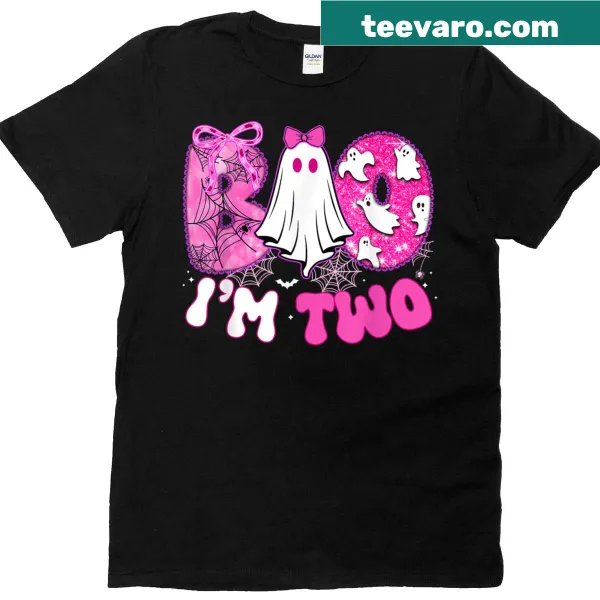 Kids' birthday T-shirt featuring a cute ghost illustration for the second birthday.