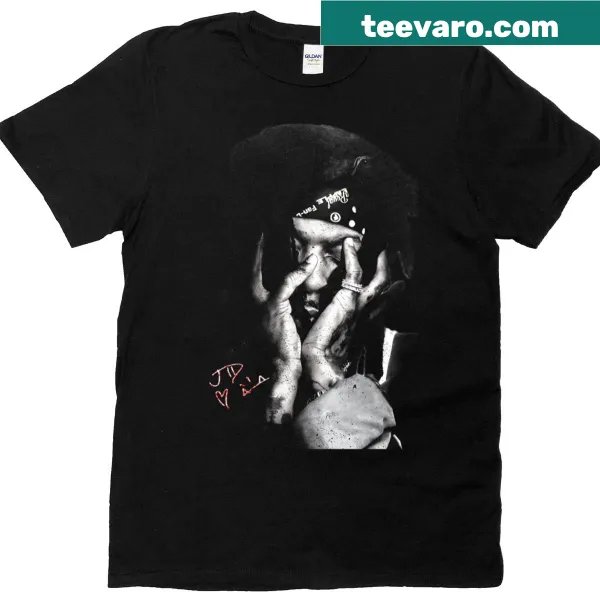Abstract graphic T-shirt featuring unique typography design